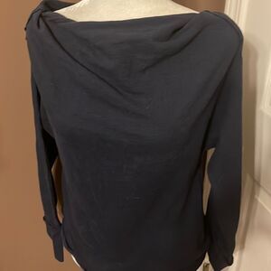 Loveriche Long Sleeve Blouse New Size Small Navy